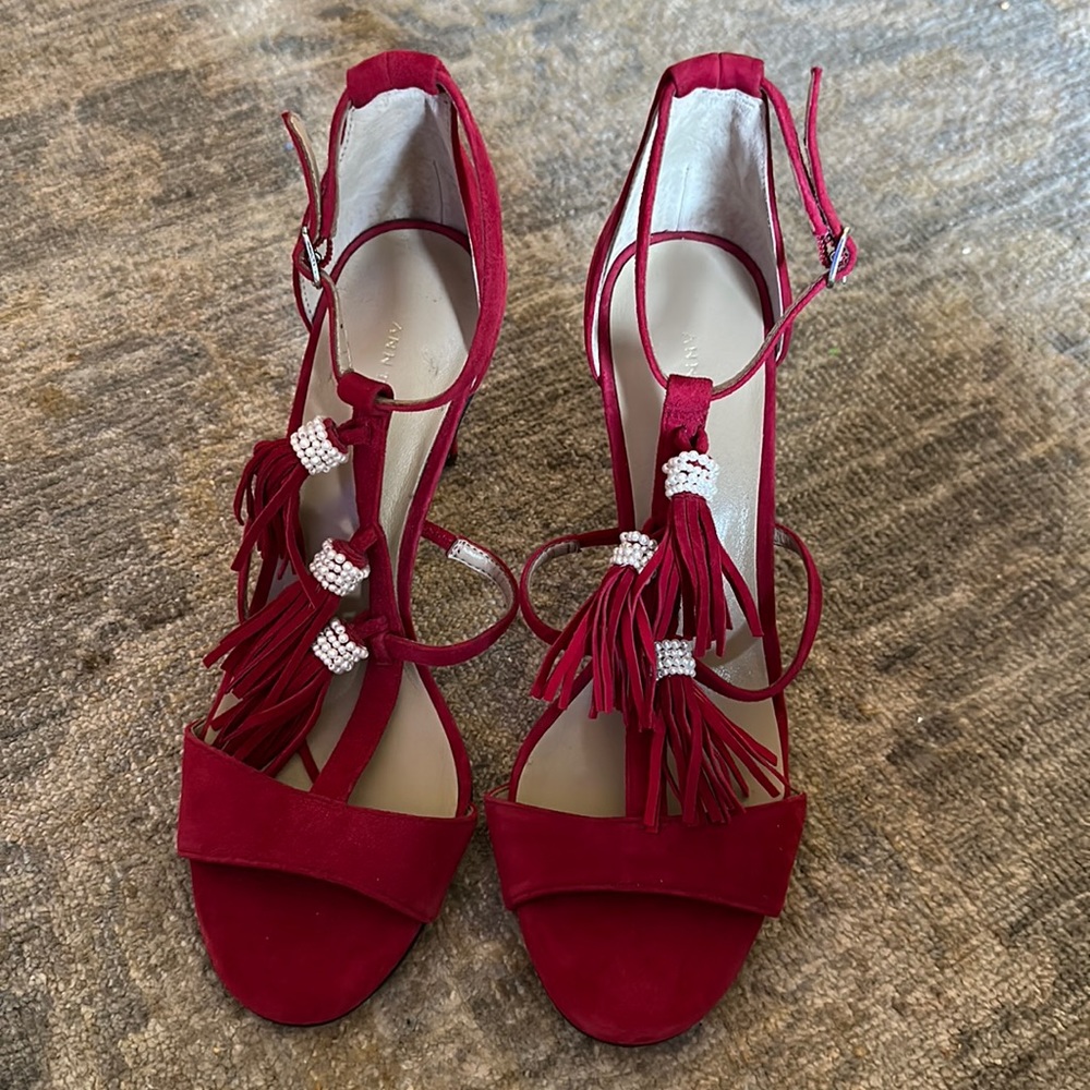 Red Ann Taylor Tassle Heels